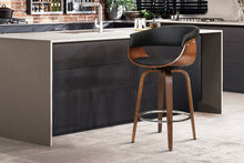 Load image into Gallery viewer, Artiss Swivel PU Leather Bar Stool - Wood and Black
