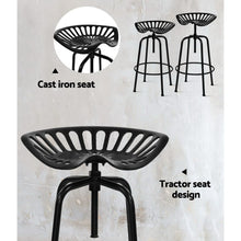 Load image into Gallery viewer, Bar Stool Retro Industrial Style Iron - Black
