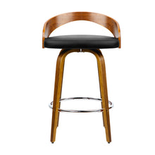 Load image into Gallery viewer, Artiss Set of 4 Walnut Wood Bar Stools - Black and Brown
