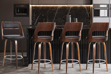 Load image into Gallery viewer, Artiss Set of 4 Wooden Bar Stools PU Leather - Black and Wood
