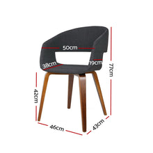 Load image into Gallery viewer, Artiss Set of 2 Timber Wood and Fabric Dining Chairs - Charcoal - Oceania Mart
