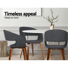 Load image into Gallery viewer, Artiss Set of 2 Timber Wood and Fabric Dining Chairs - Charcoal - Oceania Mart
