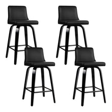 Load image into Gallery viewer, Artiss Set of 4 Wooden PU Leather Bar Stool - Black
