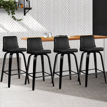 Load image into Gallery viewer, Artiss Set of 4 Wooden PU Leather Bar Stool - Black
