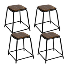 Load image into Gallery viewer, Artiss Set of 4 Pine Wood Bar Stools - Black and Brown
