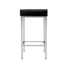 Load image into Gallery viewer, Artiss Set of 2 PU Leather Backless Bar Stools - Black and Chrome
