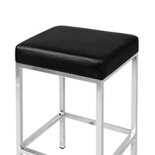 Load image into Gallery viewer, Artiss Set of 2 PU Leather Backless Bar Stools - Black and Chrome
