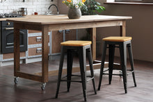 Load image into Gallery viewer, Artiss Set of 2 Wooden Backless Bar Stools- Black - Oceania Mart
