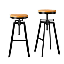 Load image into Gallery viewer, 2x Vintage Bar Stools Kitchen Stool Industrial Barstools Metal Swivel
