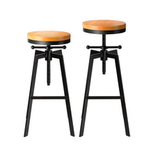 Load image into Gallery viewer, 2x Vintage Bar Stools Kitchen Stool Industrial Barstools Metal Swivel
