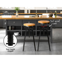 Load image into Gallery viewer, 2x Vintage Bar Stools Kitchen Stool Industrial Barstools Metal Swivel
