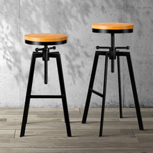 Load image into Gallery viewer, 2x Vintage Bar Stools Kitchen Stool Industrial Barstools Metal Swivel
