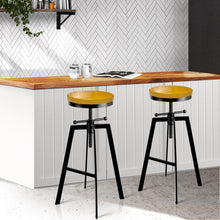 Load image into Gallery viewer, 2x Vintage Bar Stools Kitchen Stool Industrial Barstools Metal Swivel
