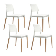 Load image into Gallery viewer, Artiss Set of 4 Wooden Stackable Dining Chairs - White
