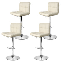Load image into Gallery viewer, Set of 4 PU Leather Gas Lift Bar Stools - Beige
