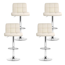 Load image into Gallery viewer, Set of 4 PU Leather Gas Lift Bar Stools - Beige
