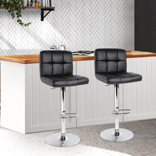 Load image into Gallery viewer, Artiss Set of 2 PU Leather Gas Lift Bar Stools - Black
