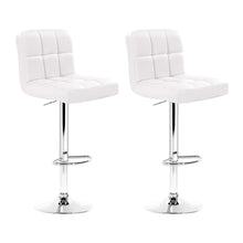 Load image into Gallery viewer, Set of 2 PU Leather Gas Lift Bar Stools - White
