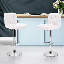 Load image into Gallery viewer, Set of 2 PU Leather Gas Lift Bar Stools - White
