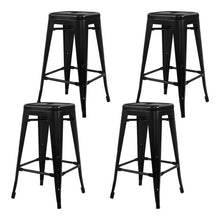 Load image into Gallery viewer, Artiss Set of 4 Replica Tolix Bar Stools Metal Bar Stool Kitchen Chairs 76cm Black
