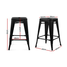 Load image into Gallery viewer, Artiss Set of 4 Metal Backless Bar Stools - Black
