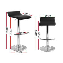 Load image into Gallery viewer, Artiss Set of 4 PU Leather Wave Style Bar Stools - Black
