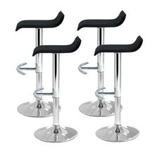 Load image into Gallery viewer, Artiss Set of 4 PU Leather Wave Style Bar Stools - Black
