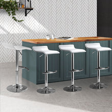 Load image into Gallery viewer, Artiss Set of 4 PU Leather Wave Style Bar Stools - White
