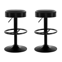 Load image into Gallery viewer, Artiss Set of 2 PU Leather Swivel Backless Bar Stools - Black

