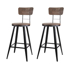 Load image into Gallery viewer, Artiss Set of 2 Industrial Style Swivel Bar Stools 66cm - Black
