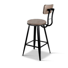 Load image into Gallery viewer, Artiss Set of 2 Industrial Style Swivel Bar Stools 66cm - Black
