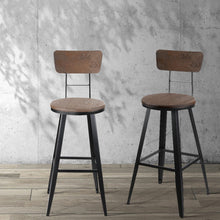 Load image into Gallery viewer, Artiss Set of 2 Industrial Style Swivel Bar Stools 66cm - Black
