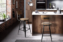 Load image into Gallery viewer, Artiss Set of 2 Industrial Style Swivel Bar Stools 66cm - Black
