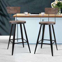 Load image into Gallery viewer, Artiss Set of 2 Industrial Style Swivel Bar Stools 66cm - Black
