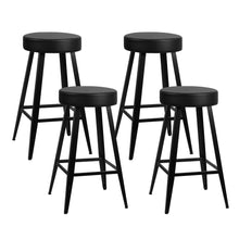 Load image into Gallery viewer, Artiss Set of 4 PU Leather Bar Stools Square Footrest - Black - Oceania Mart
