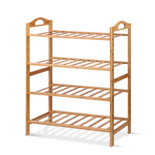 Load image into Gallery viewer, Bamboo Shoe Rack Organiser Wooden Stand Shelf 4 Tiers Shelves
