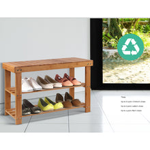Load image into Gallery viewer, Bamboo Shoe Rack Wooden Seat Bench Organiser Shelf Stool
