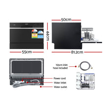 Load image into Gallery viewer, Devanti Benchtop Dishwasher 6 Place Setting Counter Bench Top Dish Washer Black
