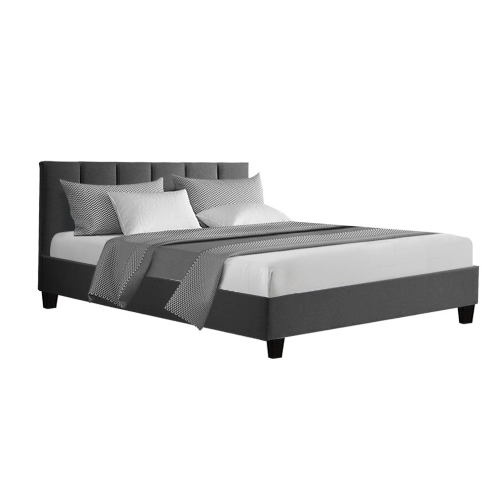 Artiss Anna Bed Frame Fabric - Charcoal Double - Oceania Mart