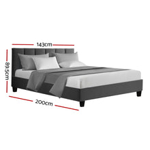 Load image into Gallery viewer, Artiss Anna Bed Frame Fabric - Charcoal Double - Oceania Mart
