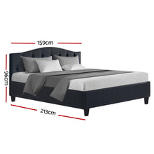 Load image into Gallery viewer, Lars Bed Frame Fabric - Charcoal Queen

