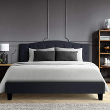 Load image into Gallery viewer, Lars Bed Frame Fabric - Charcoal Queen
