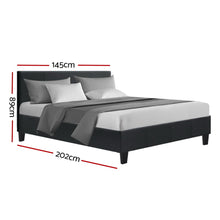 Load image into Gallery viewer, Artiss Neo Fabric Bed Frame - Charcoal Double
