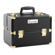 Load image into Gallery viewer, Embellir Portable Cosmetic Beauty Makeup Case - Black &amp; Gold
