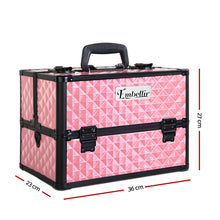 Load image into Gallery viewer, Embellir Portable Cosmetic Beauty Makeup Case - Diamond Pink
