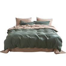 Load image into Gallery viewer, Cosy Club Quilt Cover Set Cotton Duvet Double Green Beige
