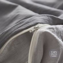 Load image into Gallery viewer, Cosy Club Washed Cotton Quilt Set Grey Double
