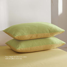 Load image into Gallery viewer, Cosy Club Washed Cotton Quilt Set Yellow Lime Double
