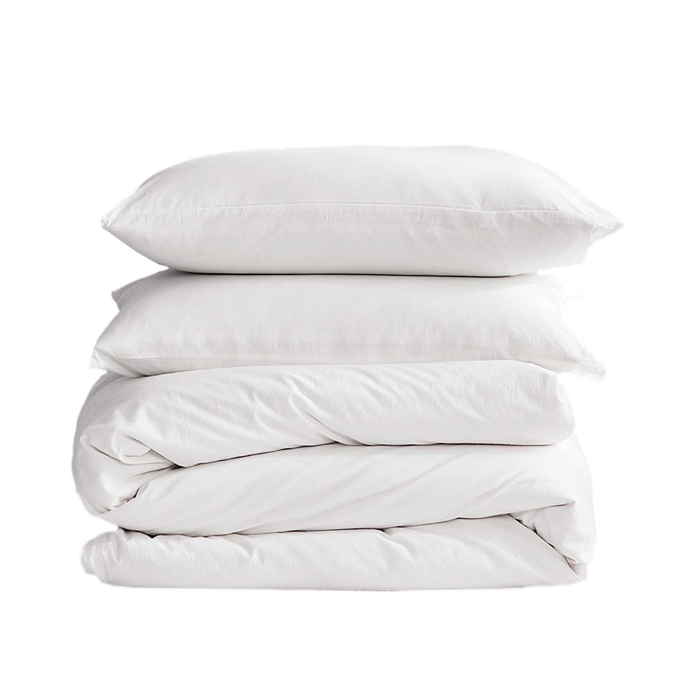 Cosy Club Washed Cotton Quilt Set White King