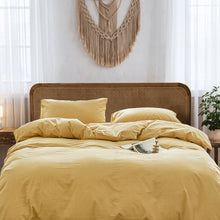 Load image into Gallery viewer, Cosy Club Washed Cotton Quilt Set Yellow King
